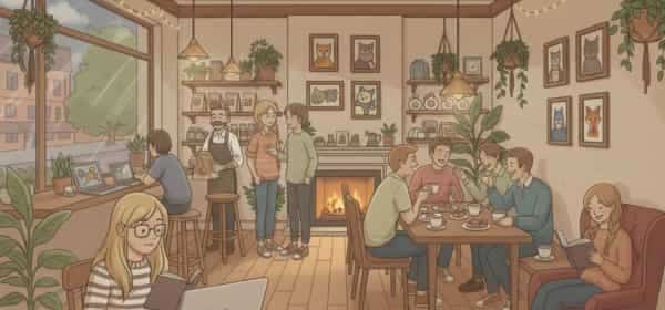 Placeholder illustration of a cozy cafe